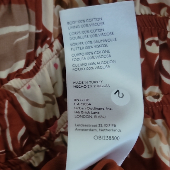 Anthropologie Terracotta and Pink Patterned Dress - Picture 4 of 10